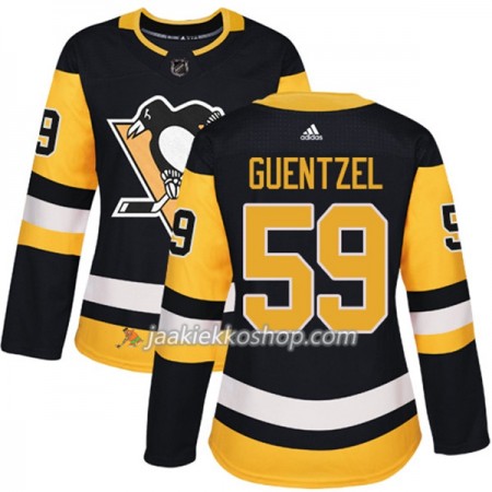 Nainen NHL Pittsburgh Penguins Pelipaita Jake Guentzel 59 Adidas 2017-2018 Musta Authentic